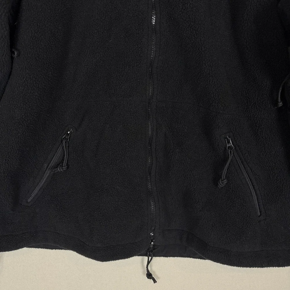 Polartec Jacket Mens Large Black Fleece Full Zip Cold Weather Lined Military